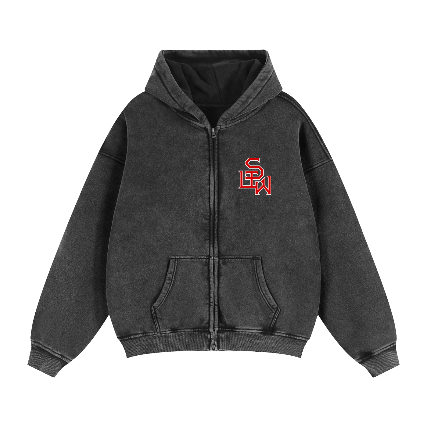 Zip-Through Boxy Fleece Hoodie